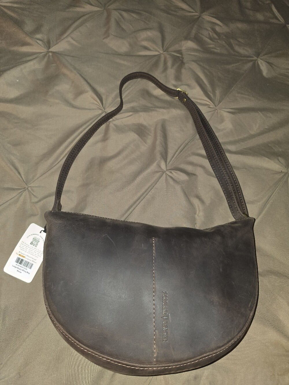 Portland Leather - Brand New - Oversized Dark Brown Koala Sling Bag - Picture 4 of 8